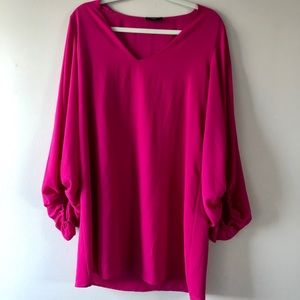 Hot pink dress amazing sleeves